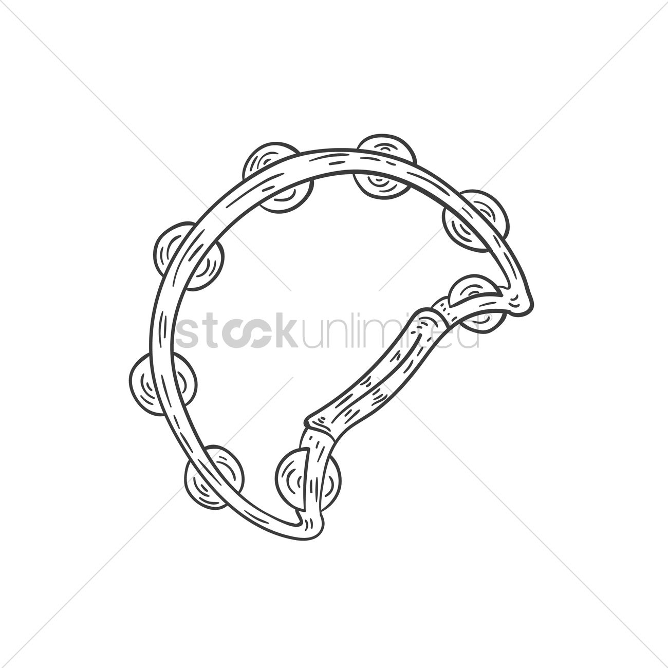 1300x1300 Half Moon Tambourine Vector Image
