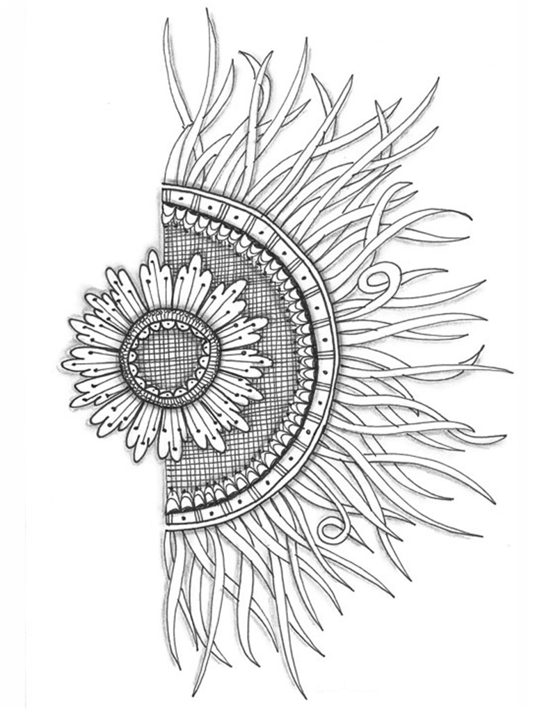 769x1021 Half Flower Half Sun, Love This For A Tattoo But Want It To Look