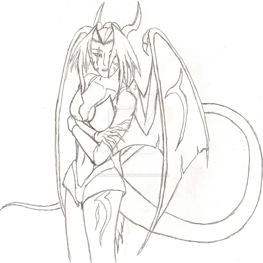 900x901 Female Half Dragon By Archangelcrow