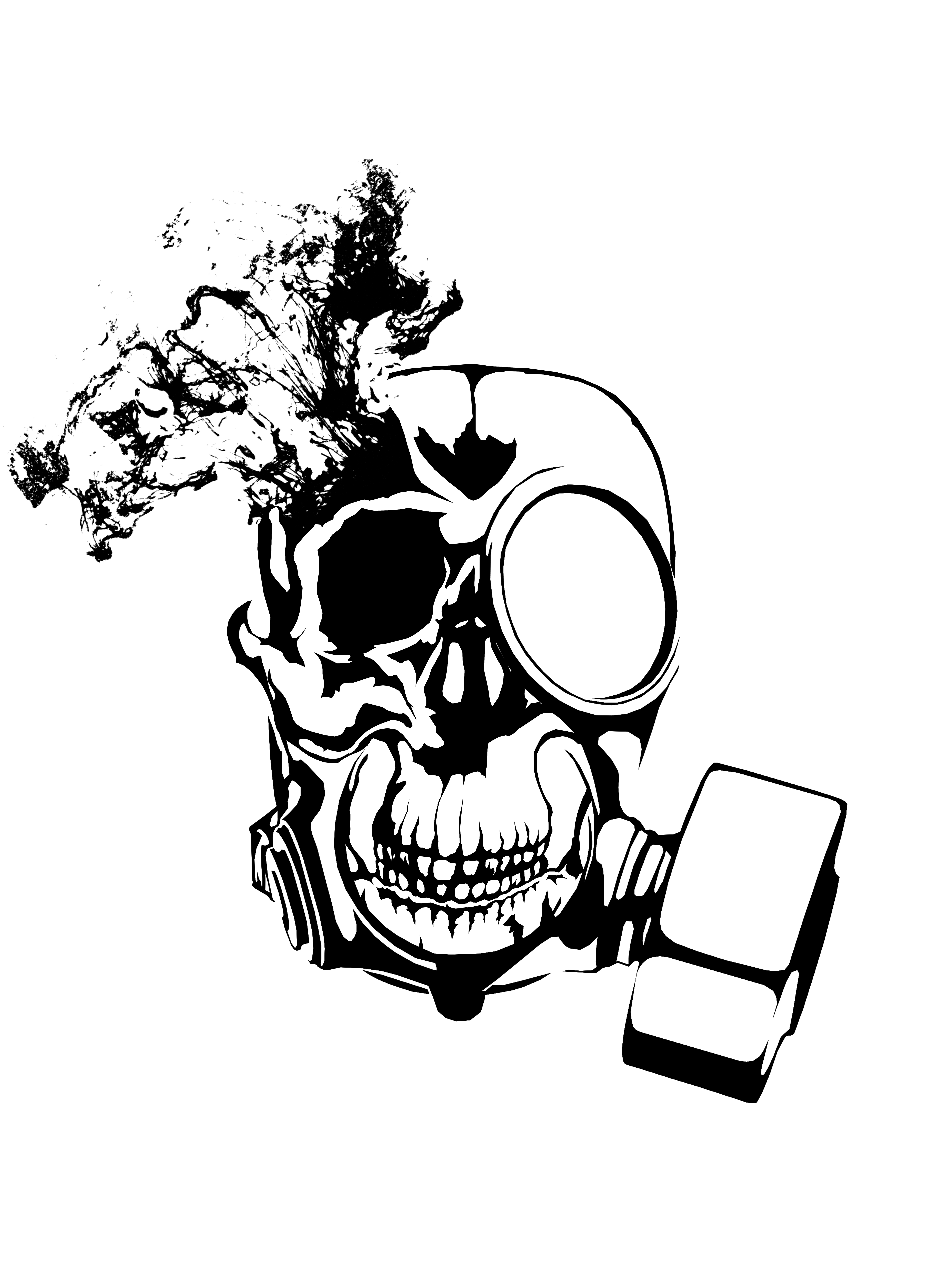 5100x7014 Half Skull Half Gas Mask April 2014 Jack Brook