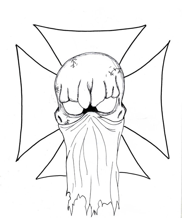 600x717 Iron Cross Skull By Flavorlessmuffin