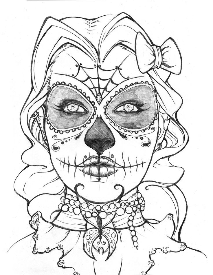 736x949 Skull And Roses Coloring Pages