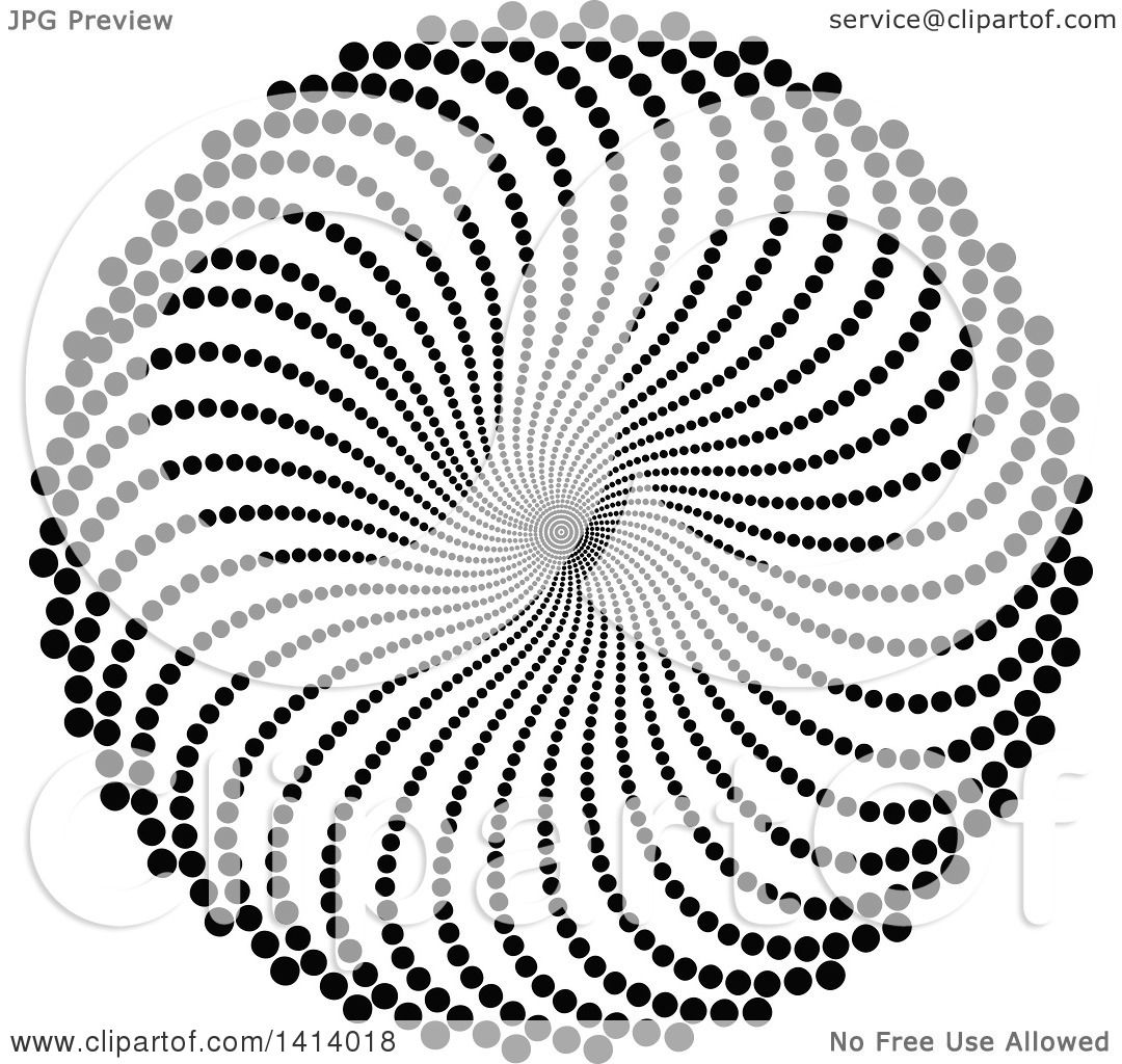 1080x1024 Clipart Of A Black Halftone Dot Spiral Vortex Tunnel