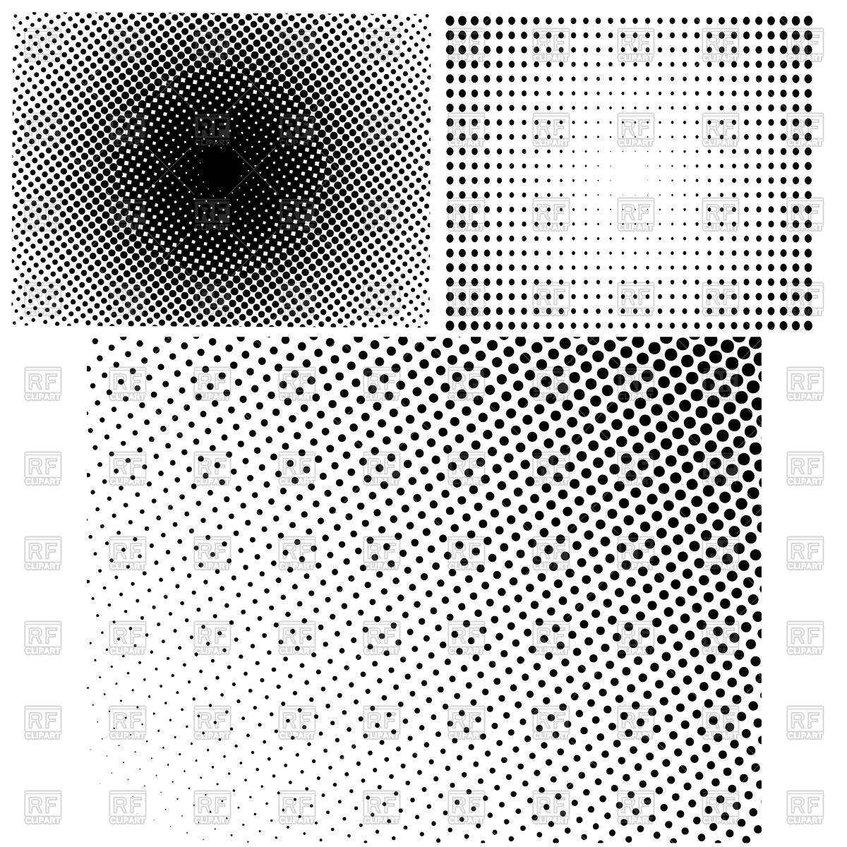 1200x1200 Halftone Patterns With Dots Royalty Free Vector Clip Art Image