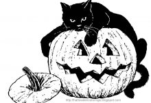 220x150 Halloween Coloring Pages Of Black Cats