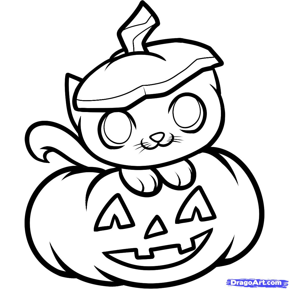 1091x1091 How To Draw A Halloween Cat, Halloween Cat Step 8 How To Draw