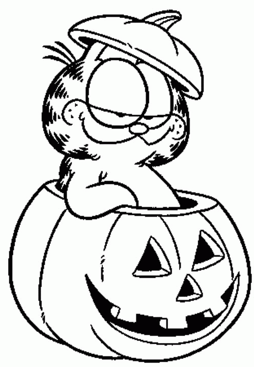 499x720 Halloween Cat And Pumpkin Coloring Pages