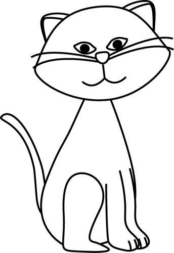344x500 Black And White Halloween Cat Clipart