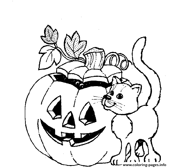 706x700 Cat And Halloween Pumpkin Kitten In Pages67fc Coloring Pages Printable
