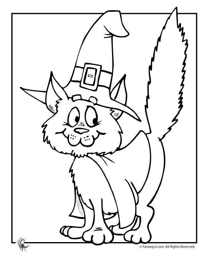680x880 Cute Halloween Coloring Pages Halloween Witch Cat Coloring Page