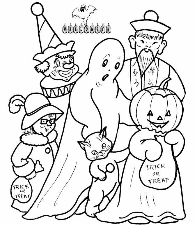 670x771 Halloween Costume Coloring Pages Printable For Funny Draw 2bghost