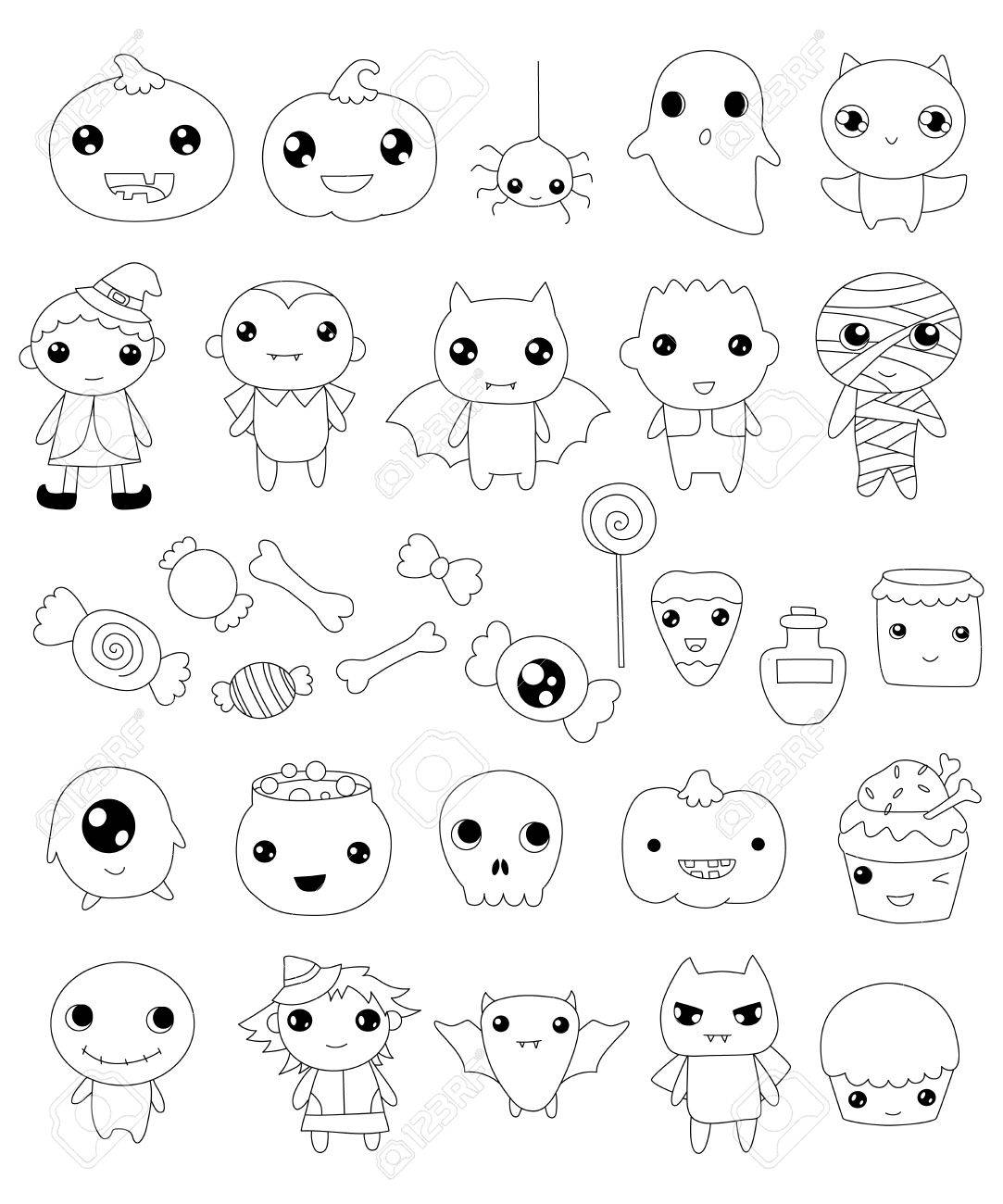 1083x1300 Collection Of Halloween Characters, Halloween Outline Elements