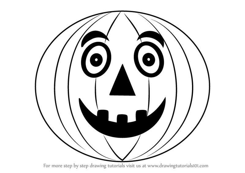 800x567 Learn How To Draw Halloween Pumpkin For Kids (Halloween) Step By