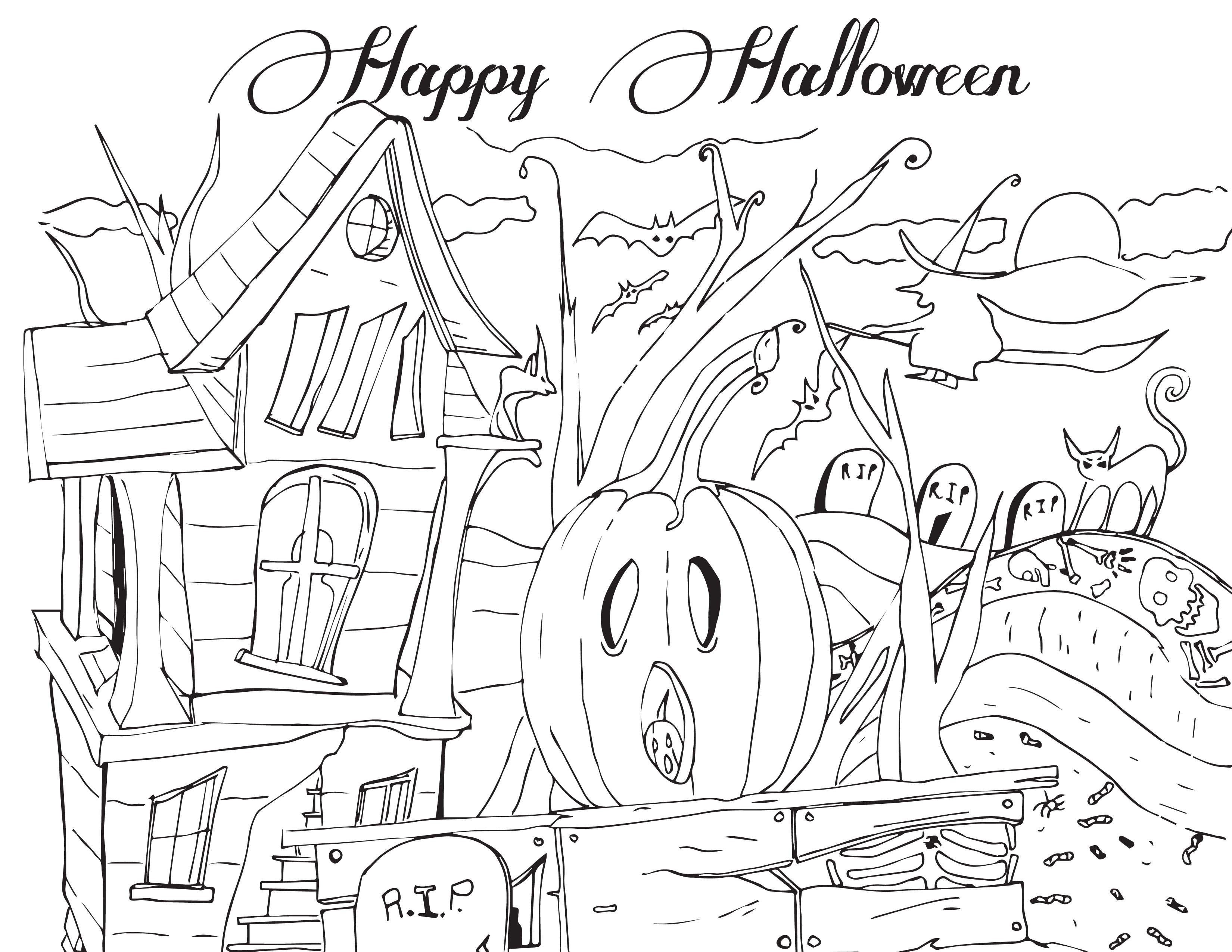 3300x2550 Coloring Pages Happy Halloween Coloring Pages Games 8 Free