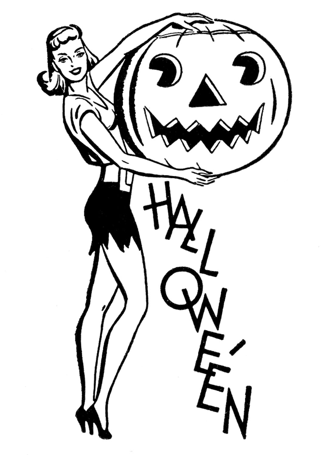 1060x1500 Retro Halloween Clip Art