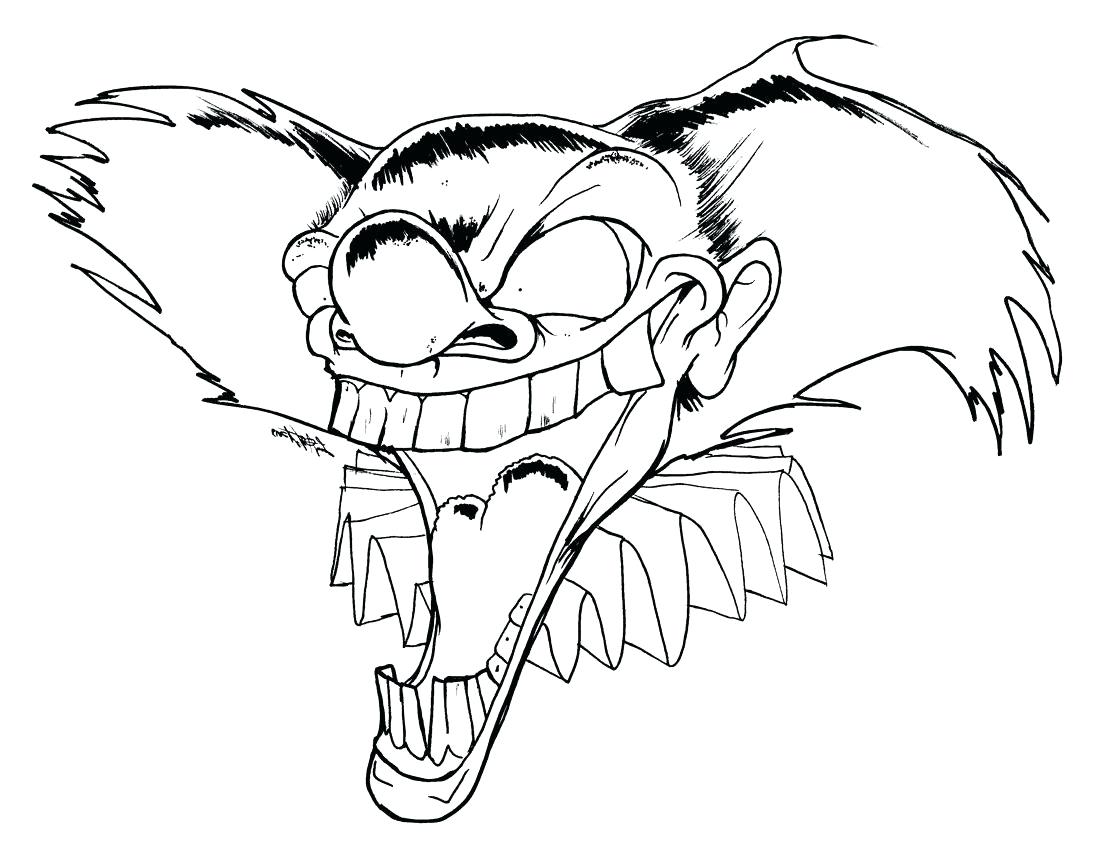 1100x850 Coloring Scary Clown Coloring Pages