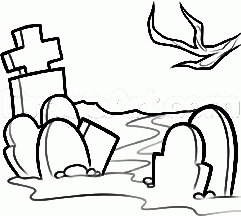 917x823 Drawn Graveyard Cemetery