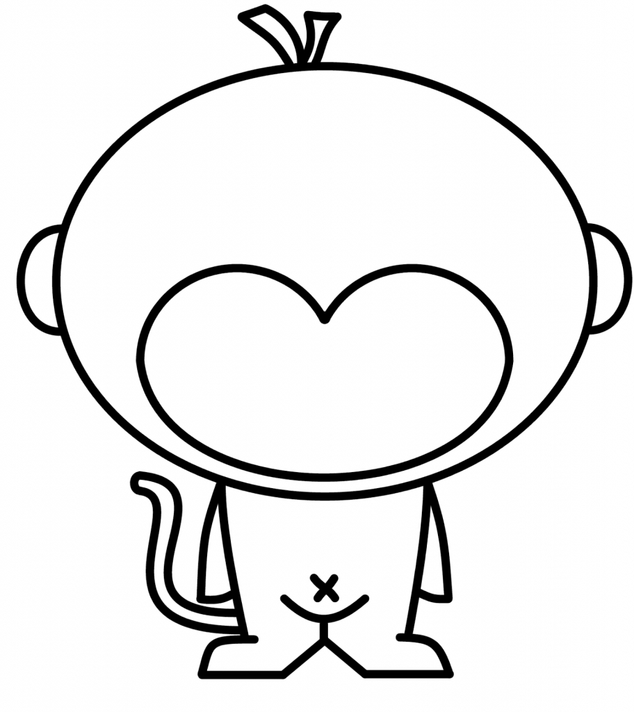 912x1024 Drawing Of A Monkey A Drawing Of A Monkey How To Draw A Halloween