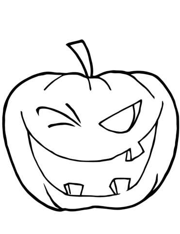 371x480 Halloween Pumpkin Winking Coloring Page Free Printable Coloring