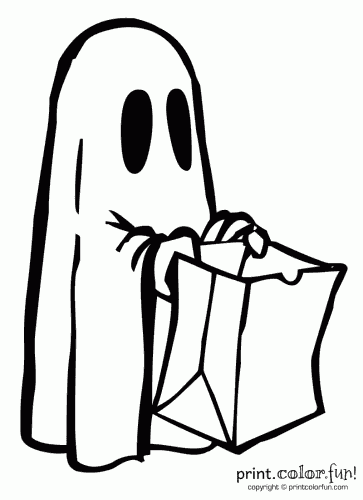 363x500 Halloween Ghost Costume Coloring Page