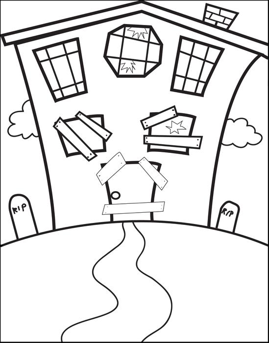 549x700 Free Printable Halloween Haunted House Coloring Page For Kids