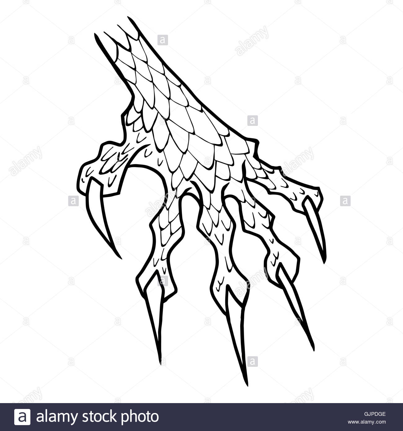 1300x1390 Dragon Or Monster Paw With Claws. Wild Tattoo. Horror Sticker