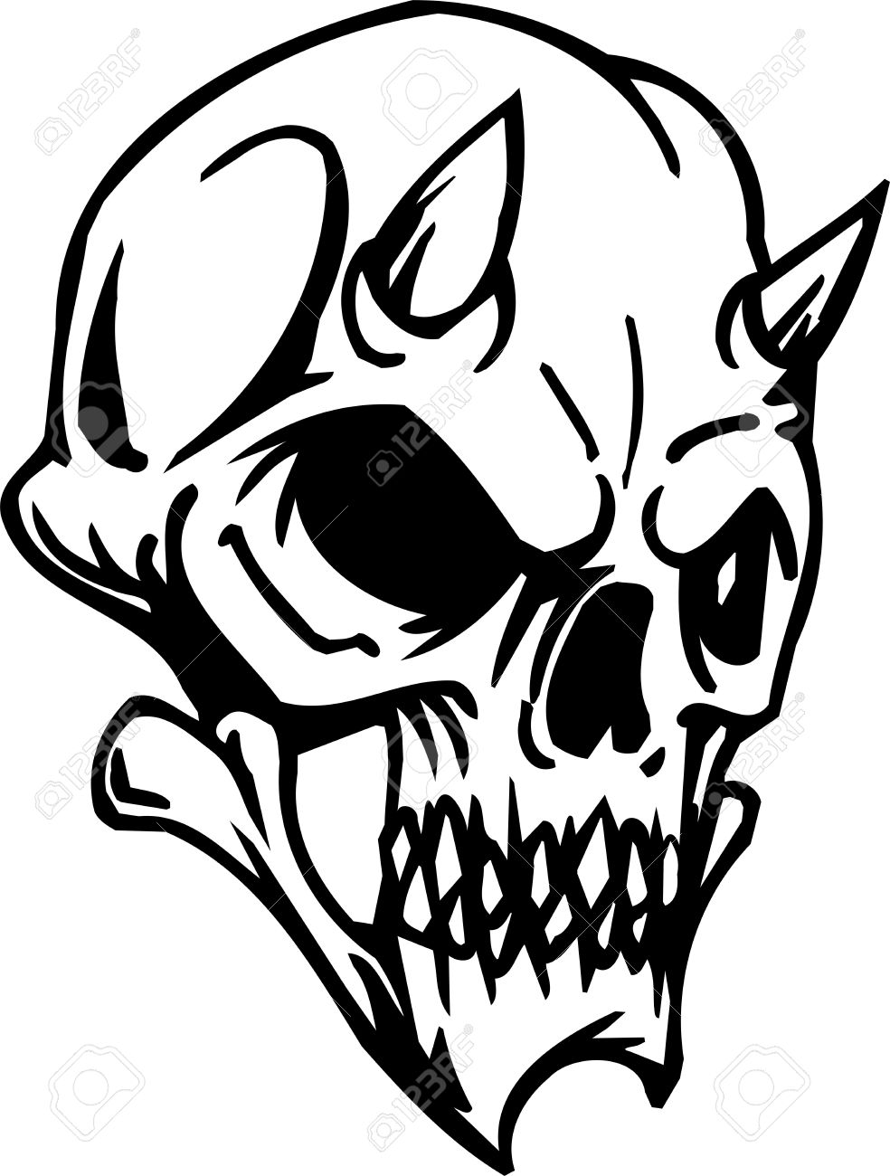 984x1300 Drawn Skull Halloween