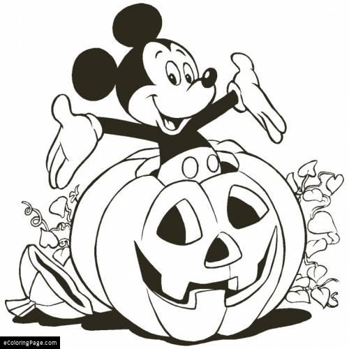 500x500 Happy Halloween Pumpkin And Mickey Mouse Coloring Pages For Kids