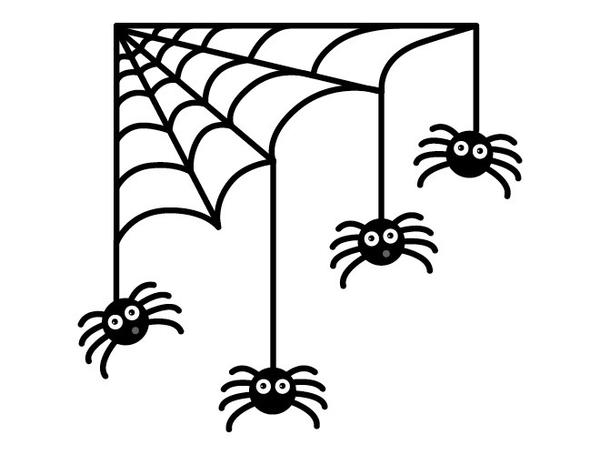 600x455 Halloween Spiders And Web Wall Decal Weedecor