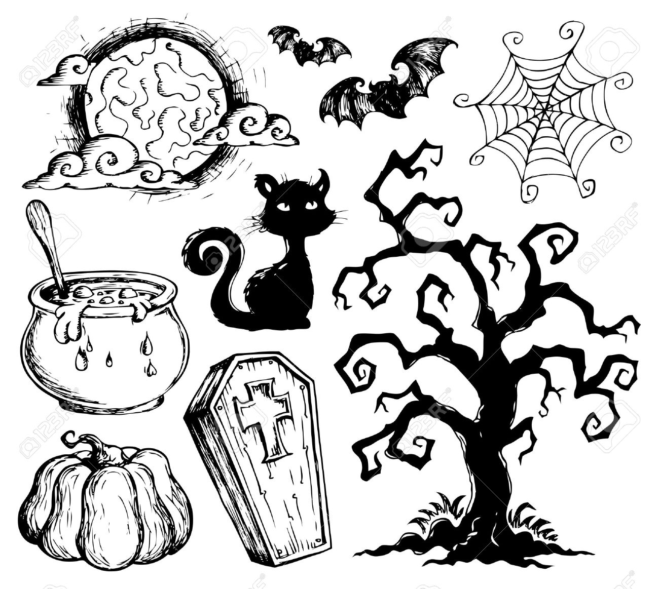1300x1163 Halloween Drawings Royalty Free Cliparts, Vectors, And Stock