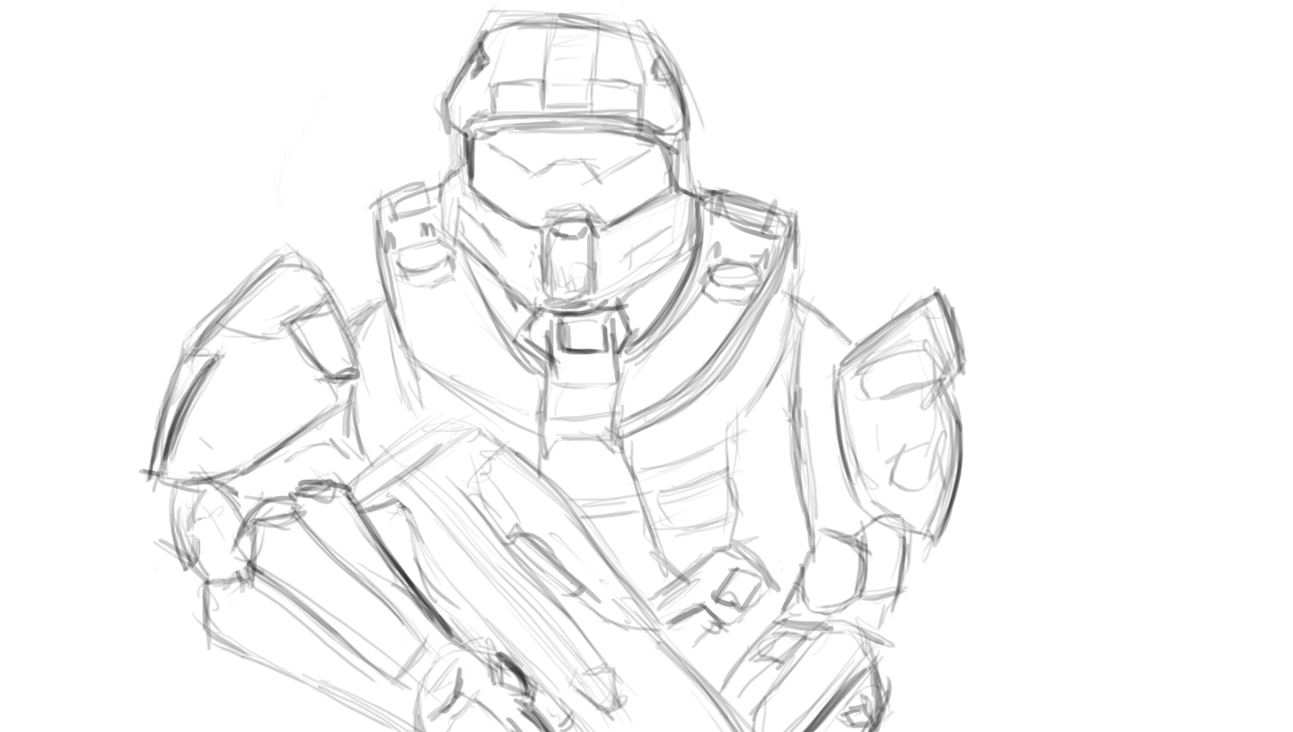 1440x816 Halo 4 Sketch By 69ingchipmunkzz