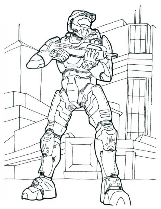 550x711 Printable Halo Coloring Pages For Kids For The Kid