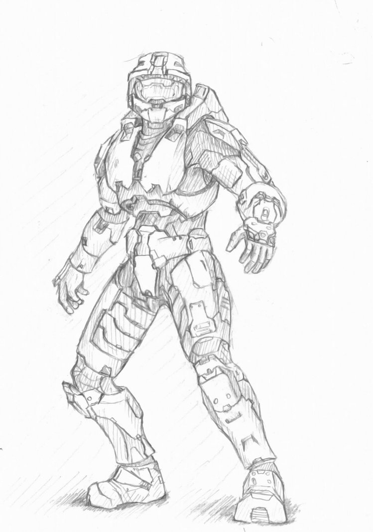 749x1067 Master Chief Sketch By Imbrokeru