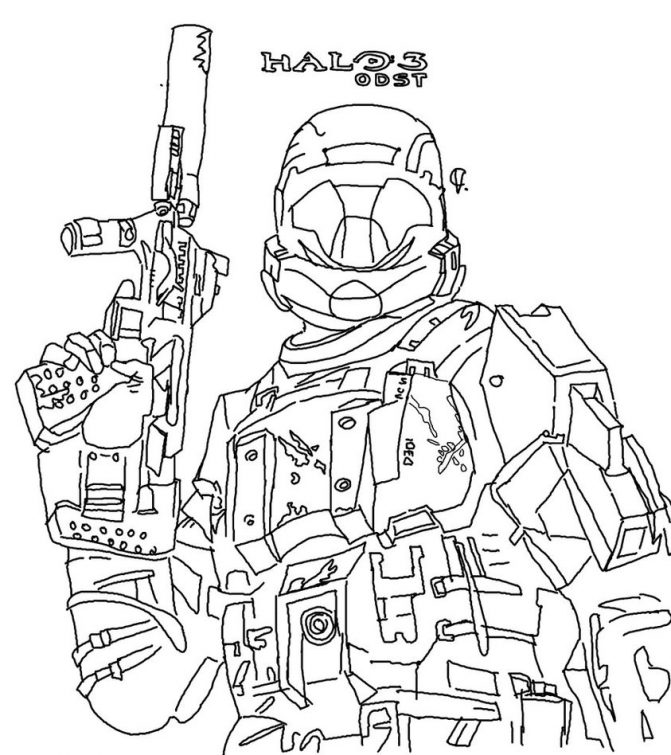 Halo 4 Master Chief Drawing at GetDrawings | Free download