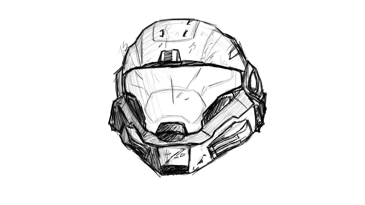 Halo Helmet Drawing at GetDrawings | Free download