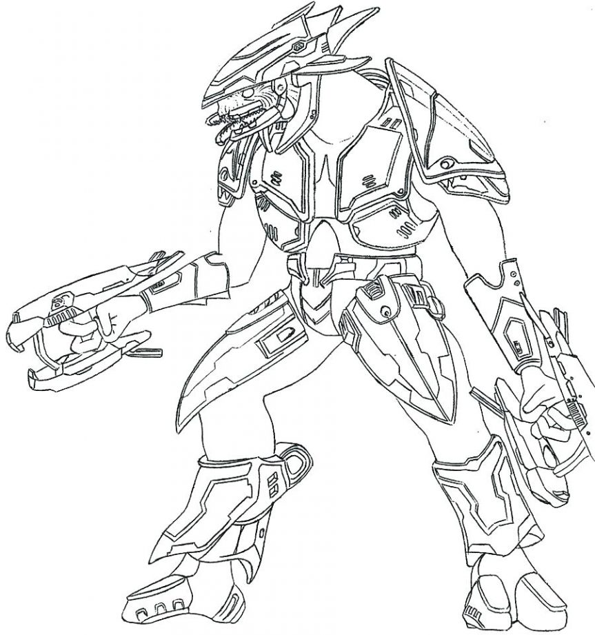863x921 Halo 4 Gun Coloring Pages 3 To Print Free Master Chief Printable 5