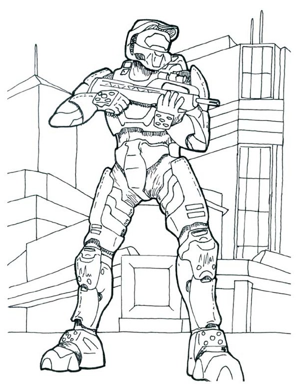 600x776 Master Chief Coloring Pages