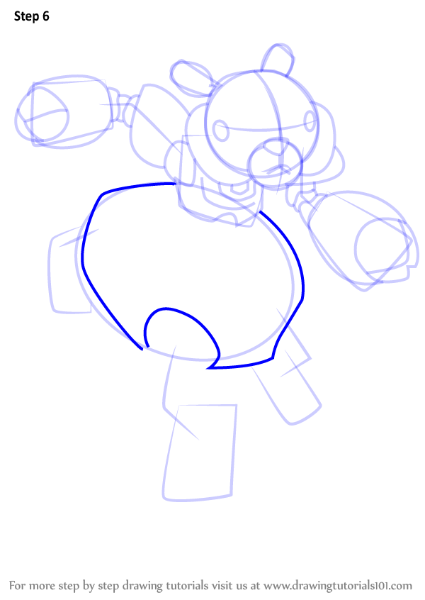 600x846 Learn How To Draw Hamshin From Medabots (Medabots) Step By Step