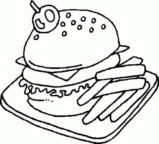 650x589 Hamburger Coloring Pages