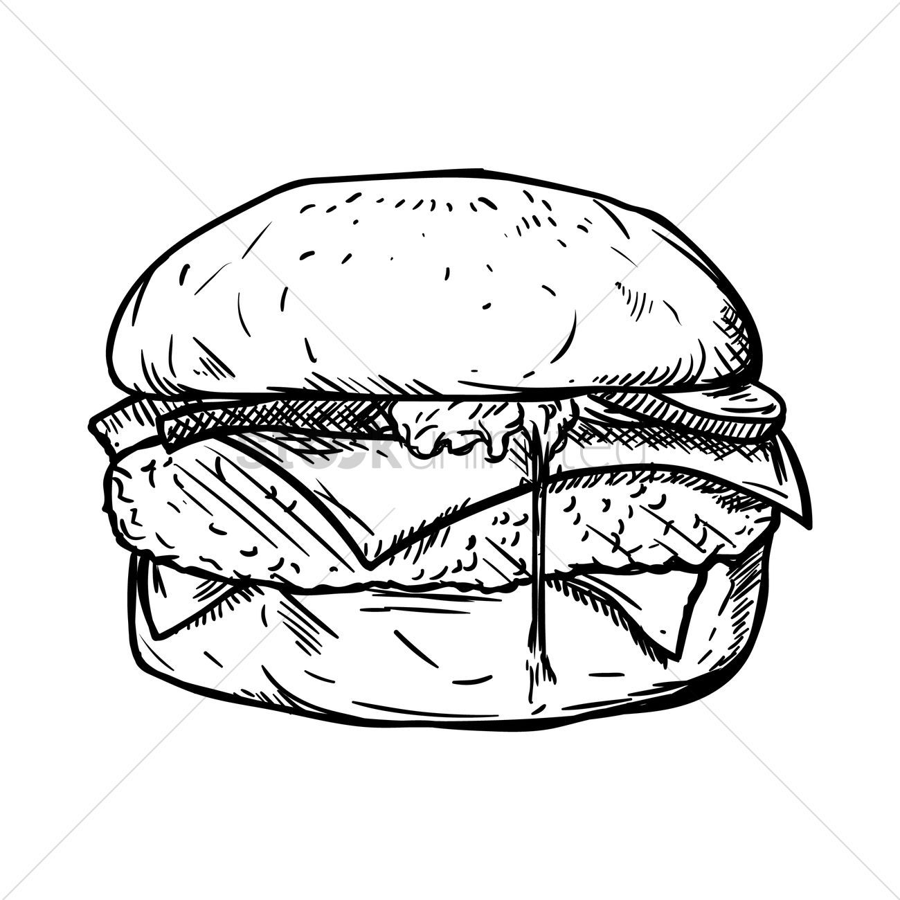 1300x1300 Hamburger Vector Image