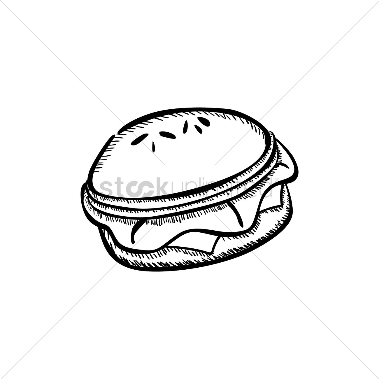 1300x1300 Hamburger Vector Image