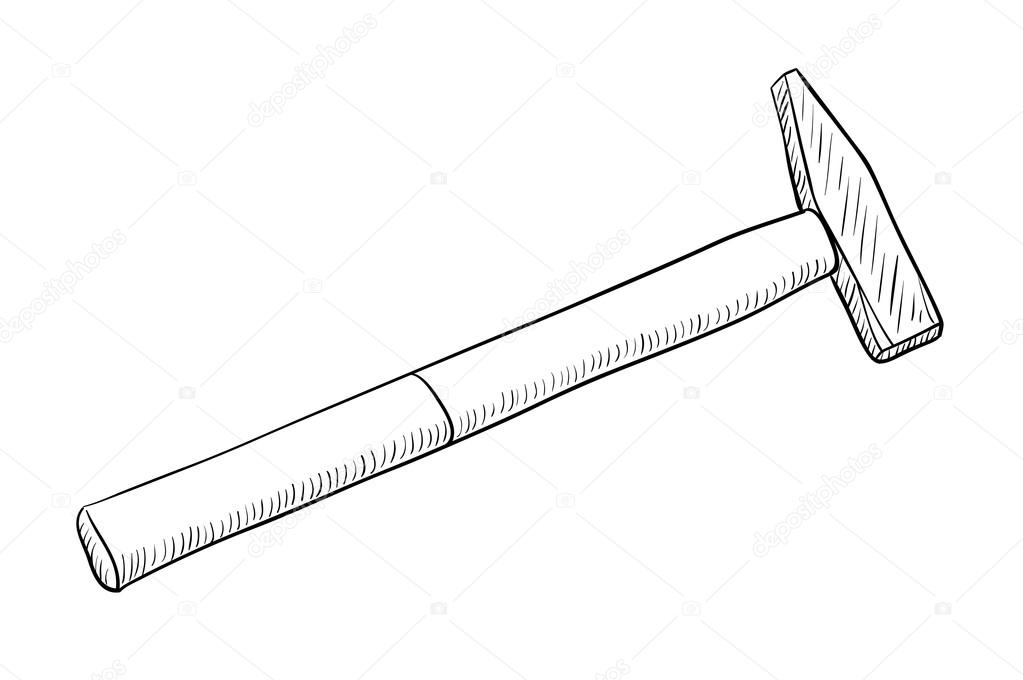 1023x680 Hammer Drawings Illustration Stock Vector Predragilievsi