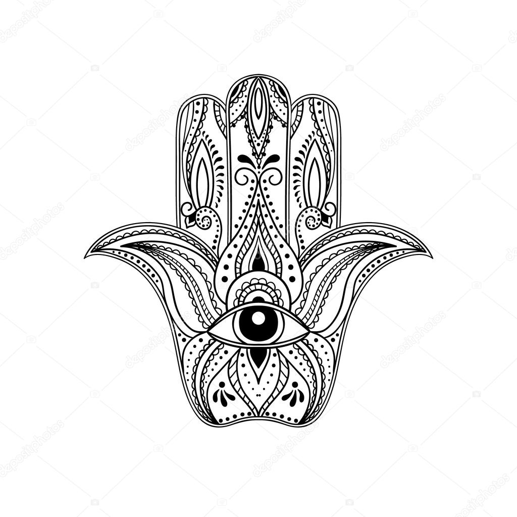1024x1024 Indian Hand Drawn Hamsa Stock Vector Fafarumba