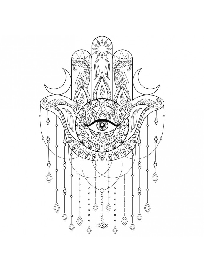 690x920 Shirt Woman White Hamsa Hand