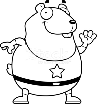 410x439 Cartoon Superhero Hamster Stock Vector