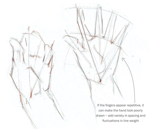 500x415 How To Sketch And Draw Hands