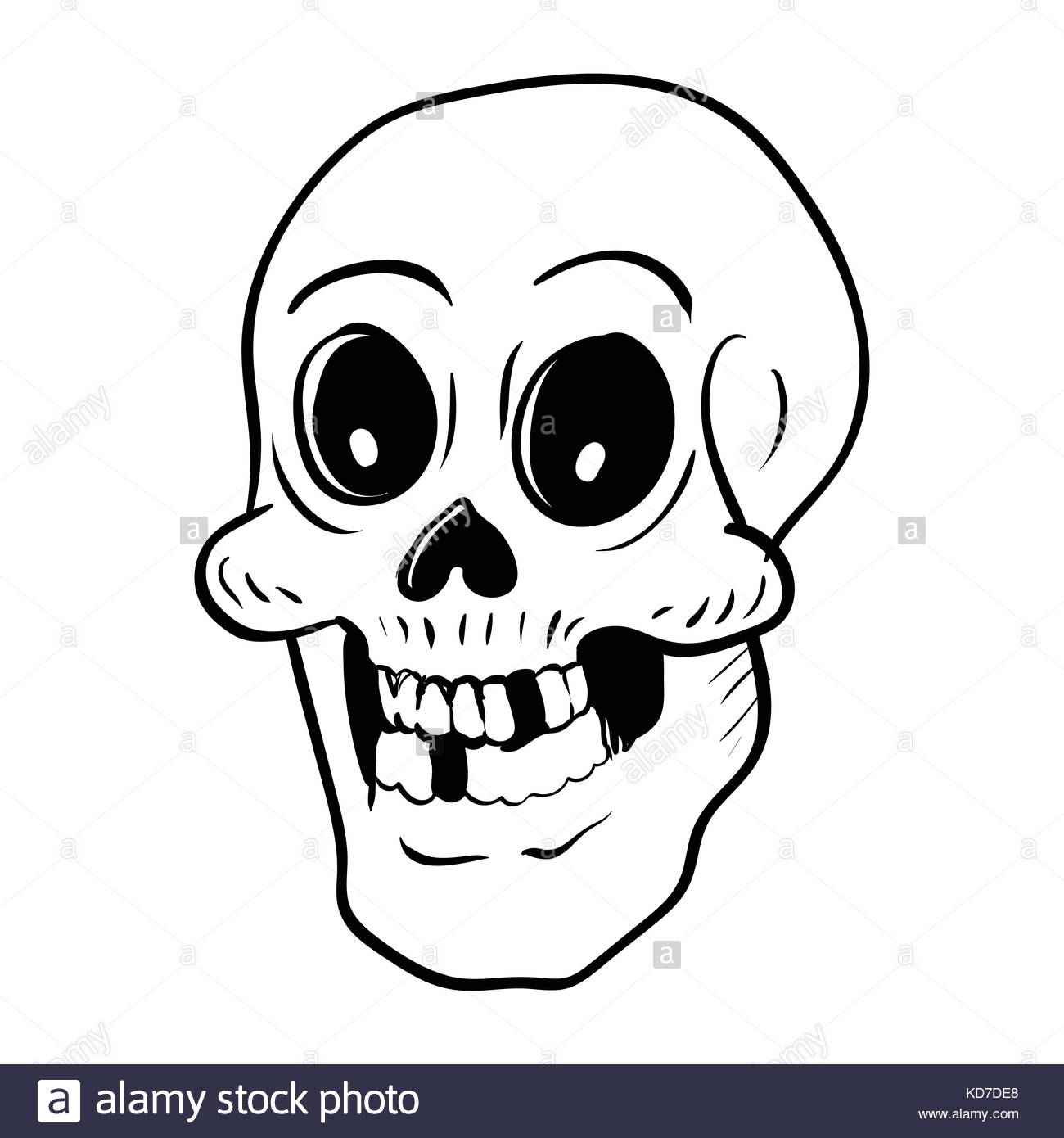 1300x1390 Hand Drawing Skull Head Cartoon For Halloween Concept, Isolated