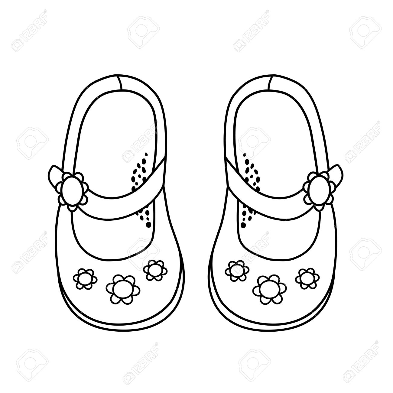 1300x1300 Hand Drawn Illustration Of Fashionable Shoe For Girl Clipart Station