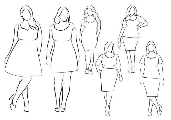 700x490 Hand Drawn Outline Fashion Illustration