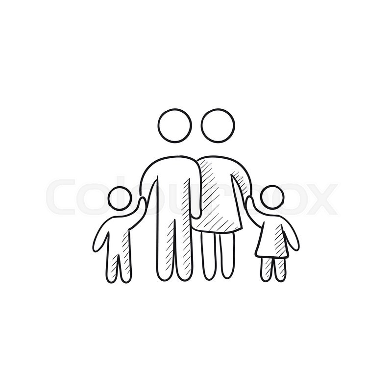 800x800 Family Vector Sketch Icon Isolated On Background. Hand Drawn